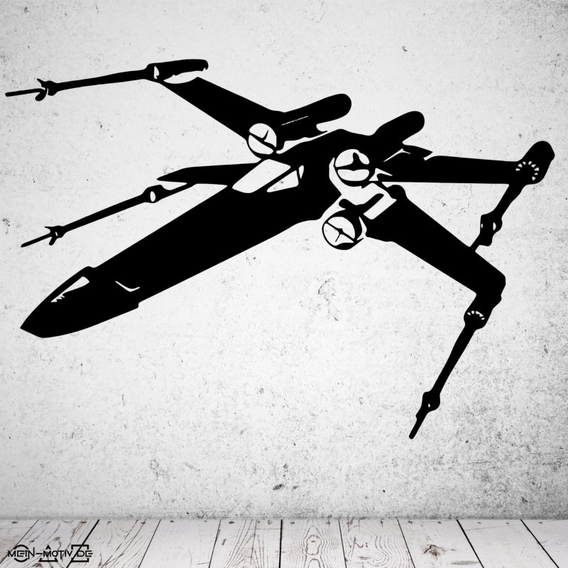 Preview: 46384 X Wing Fighter seitlich Mein-Motiv-de Wandtattoo Wandbild